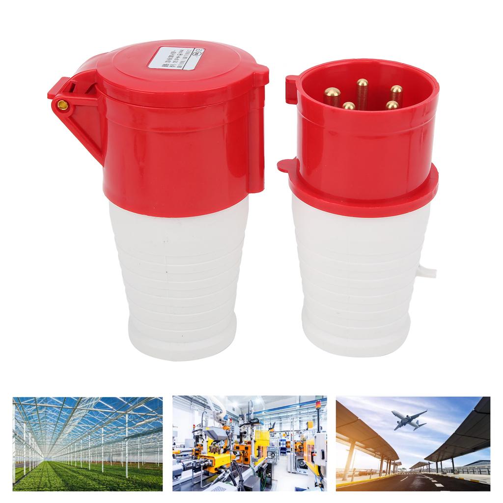 Industrial Plug Connector Set 3 Phase 5 Pin 380415V 32A 3P+N+E IP44 for Agriculture Chemical Metallurgy Station