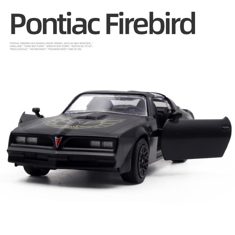 

1:36 Metal Diecast Car Model Repilca 1978 Pontiac Firebird Scale Miniature Collection Vehicle Hobby Kid Xmas Gift Toy for Boy чёрный