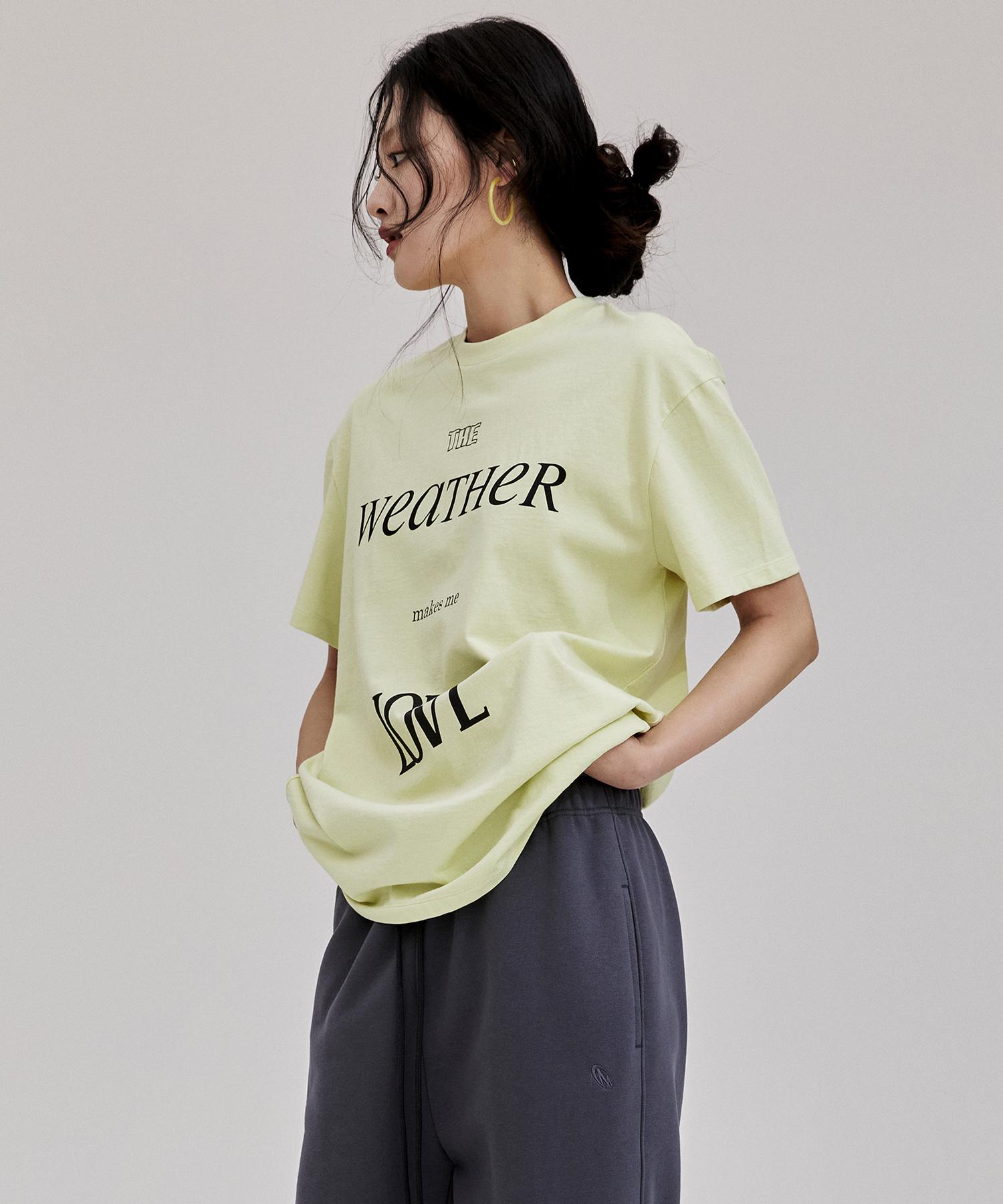 Onneu Weather Print T-Shirt - Lime Free