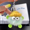New Cute Mink Fur Lanyard Briquettes Keychain Car KeyRing Pendant Plush School Bag Pendant Gift Kawaii Backpack Keychains