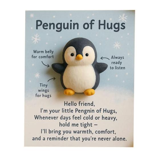 

Кишенькові Друзі Обіймів І Надії Міні Пінгвін Слон Ведмідь Високогірна Корова Прикраса з Карткою Емоційна Підтримка Подарунок для Дітей Жінок Чоловіків Люблених A