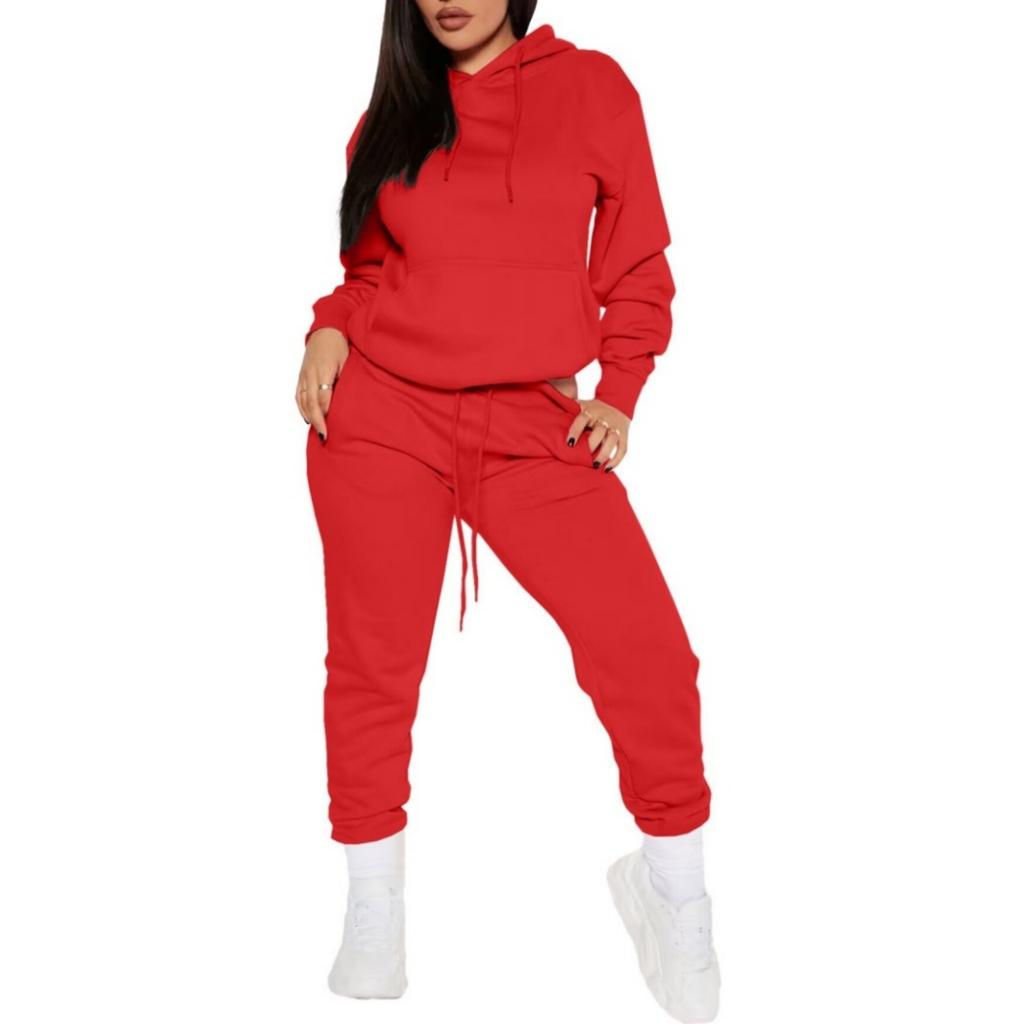 Fashionable Women's Casual Sweatshirt Hooded Sports Suit