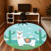 1pc llama cactus Round Chair mat Area Rug - Non-Slip, Floor Mat for Office, Bedroom, and Indoor Decor c1125390