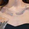 Shining Bridal Tassel Necklaces Crystal Neck Chain Choker Water Drop Rhinestone Jewelry  Women