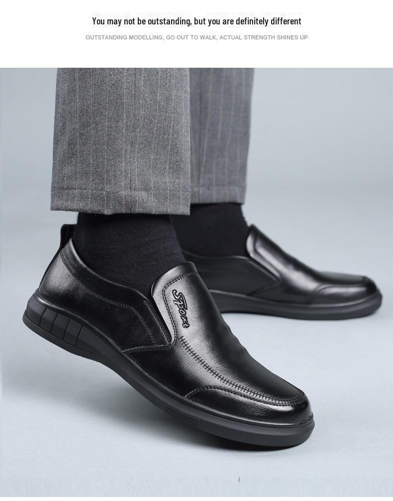 Herren Slipper Businessschuhe aus Leder: Weiche Sohle, vielseitig, lässig, plus Samt für Komfort, ideal zum Autofahren.