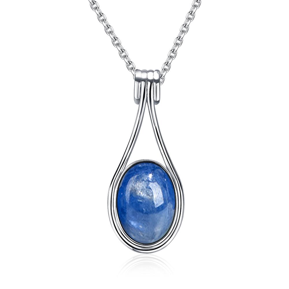 Sterling Zilver Natuurlijke Labradoriet Hangers Ovaal 10X14MM Eenvoudig Ontwerp Kettingen Sieraden Cadeaus voor Vrouwen Mannen