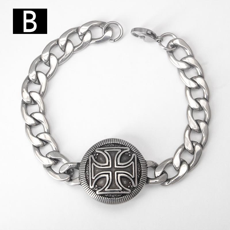 Stainless Steel Viking Infinity Knot Titanium Steel Cuban Hip Hop Bracelet