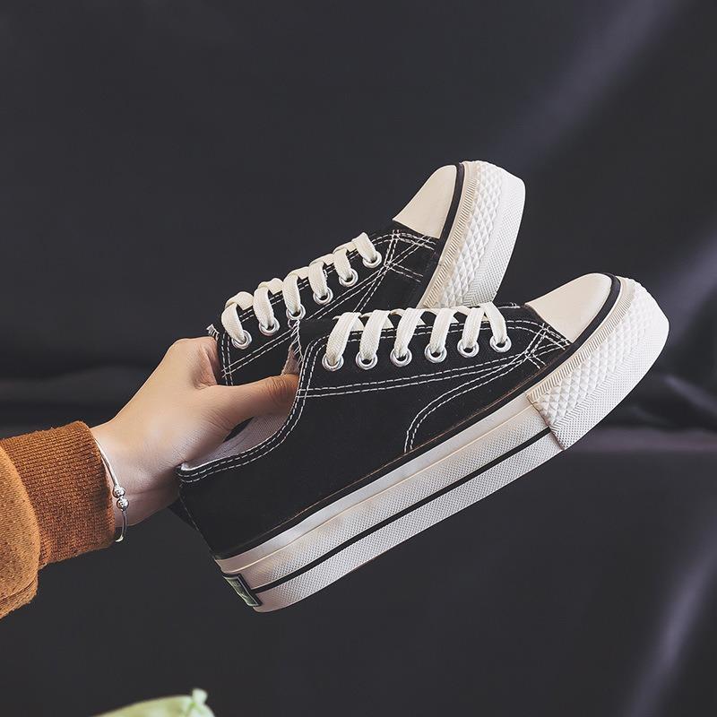 

Весенние парусиновые туфли на платформе женские новые весенние универсальные повседневные кеды парусиновые туфли маленькие черные туфли кроссовки 35 чёрный