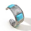 Multi Type Inlaid Imitation Turquoise Alloy Cuff Bracelet for Women New Fashion Bohemian C Shape Open Bangle Jewelry Accessories