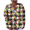 Women's Fashion Christmas Printed Long Sleeve Knitted Cardigan Button Down Jacket