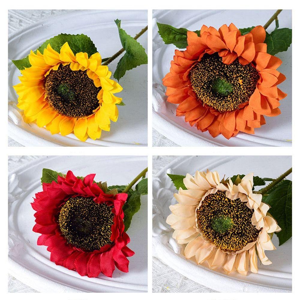 Yellow Yellow Sunflower 4 Colors Flowers Bouquet New Autumn Decoration Flower  Home Decoration