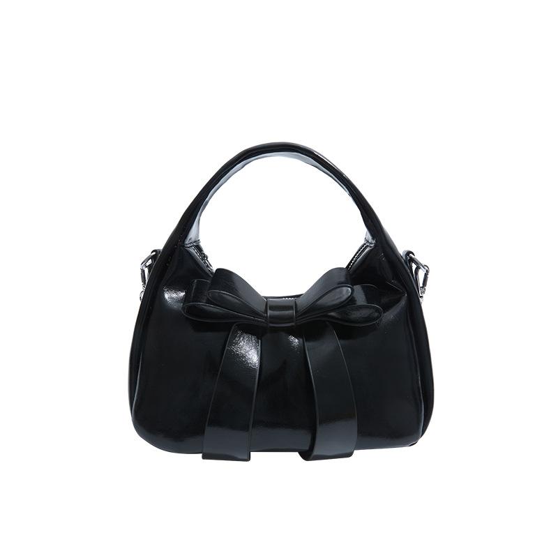 Small Bag Bow Shoulder Bag Women's Underarm Bag PU Crossbody Bag
