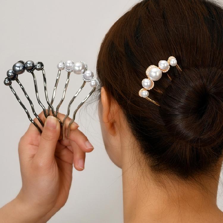 U-förmige französische Haarspange Französische Haargabel Stäbchen 4 Zinken Hochsteckfrisur Dutt Haarspangen für Damen Mädchen Frisur Zubehör