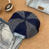 Y2k Denim Berets Korean Painter Cap Retro Patch Splicing Beret  Streetwear