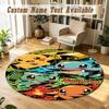 Round Rug Custom NamePokémon Pattern Non Slip Carpet Home Floor Decor
