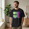 Men's No Signal Television Off Air Vaporwave T Shirt Glitch Art Cotton Clothes Funny Round Neck