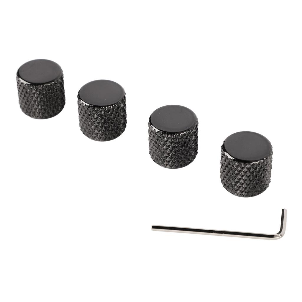 4Pcs Guitar Knob Metal Volume Tone Control Dome Flat Top Barrel Knob Musical Instrument Accessory