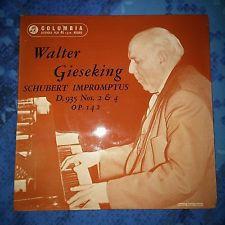 7inch Record WALTER GIESEKING - Schubert Impromptus D.935 Nos. 2& 4 SEL1615 Columbia - UK Classical Used