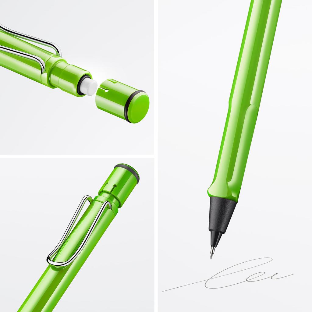 LAMY Safari Green Mechanical Pencil Ergonomic Grip Mechanical Pencil with Durable ASA Plastic Body Perfect for Writing and Drawing Includes LAMY M 41