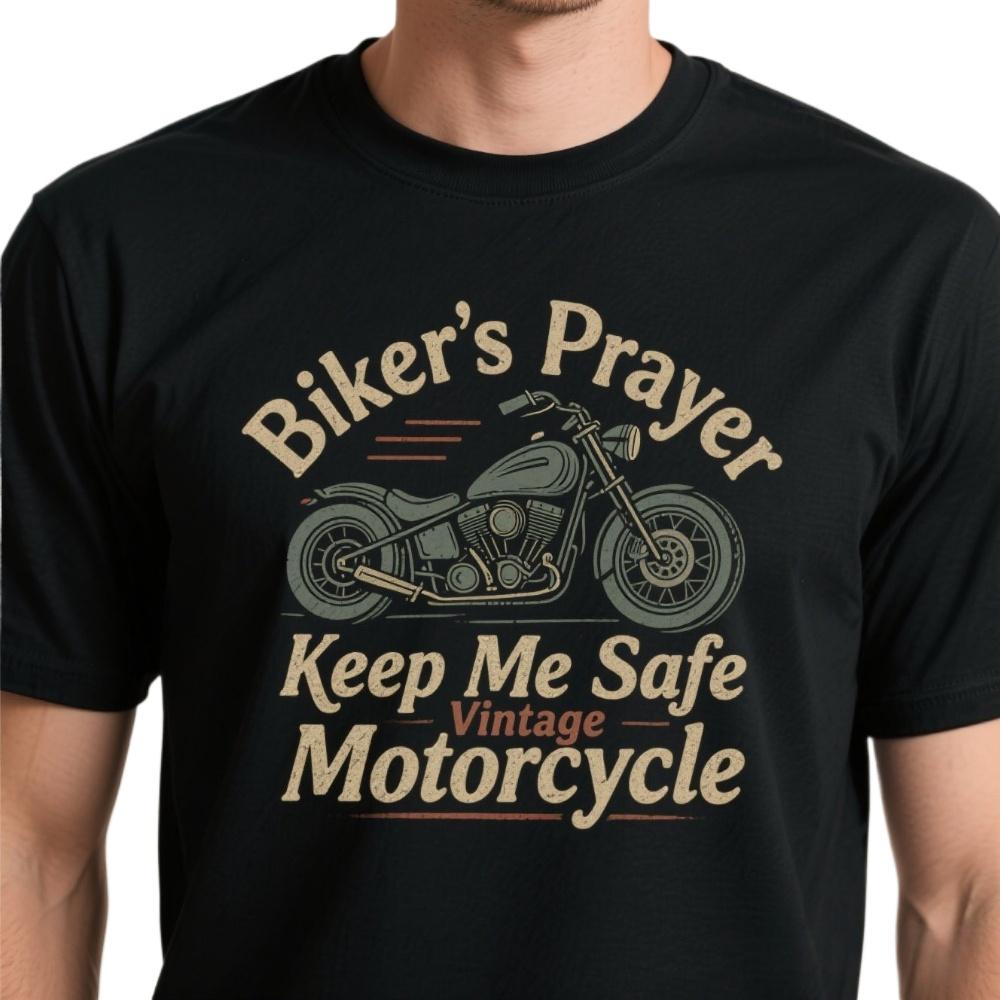

Bikers Prayer Keep Me Safe Vintage Motorcycle Biker TShirt Summer Cotton Short Sleeve ONeck Mens T Shirt New S3XL S