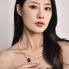 Natural Stone Teardrop Choker Necklace with 18k Gold Plating