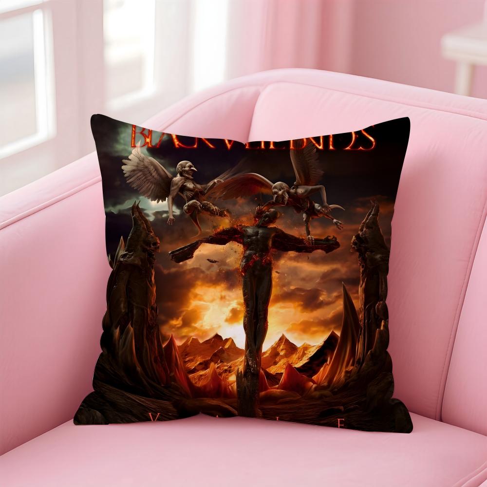 Black V-Veil B-Brides Band Cushion Cover Linen Pillowcase Cover Soft Decor For Sofa Home Room