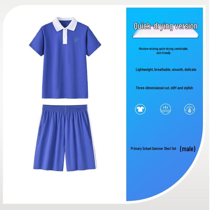 Shenzhen School Uniform Set: Quick-Dry, Antibacterial, Odor-Resistant Shorts, Pants, and T-Shirt