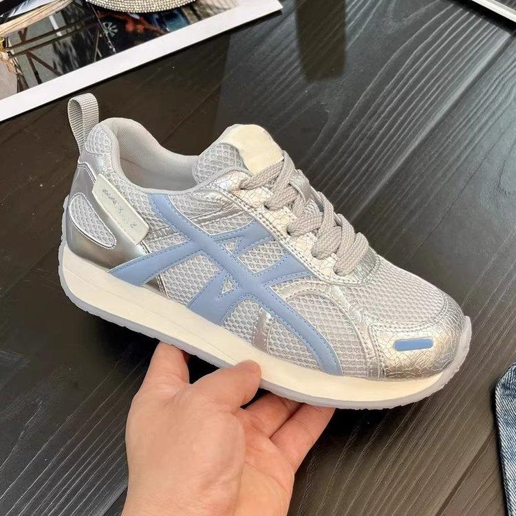 Soft leather thick-soled heightening German training shoes women's 2025 summer new lightweight soft-soled versatile mesh breathable running shoes