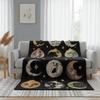 Funny Vintage Moon Face Throw Blanket Weird Moon Phase Meme Celestial Art Unique Humor Gift For All Decor