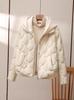 European Style Knitted Hooded Down Coat for Women - Short, Loose, Thickened Winter Outerwear
