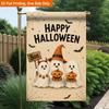 2D Flat, 2D Flat Printing Garden Flag 1pc, Halloween Ghosts Holding Pumpkins Durable Single-Sided Print Yard Flag, Garden & Home Holiday Decoration, 2