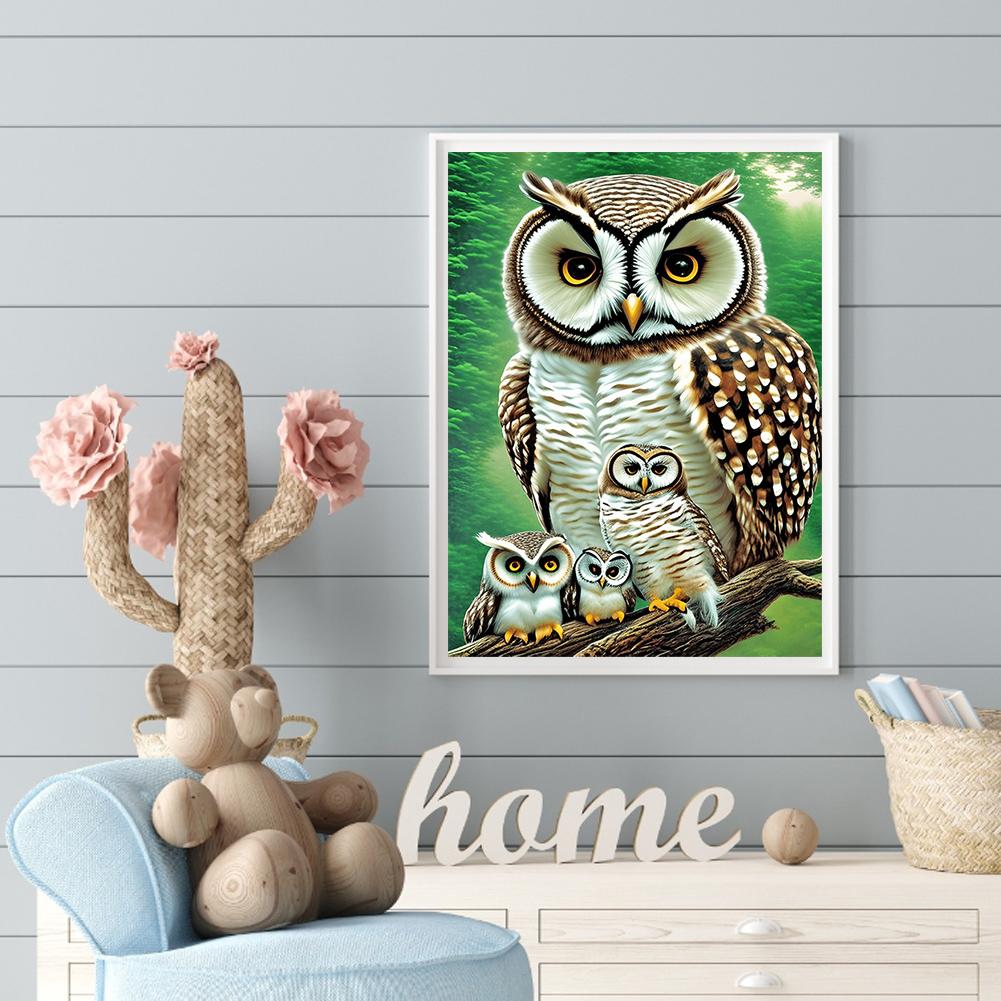 5D DIY Full Round Drill Diamond Painting Owl Kit Home Decoration Art Craft