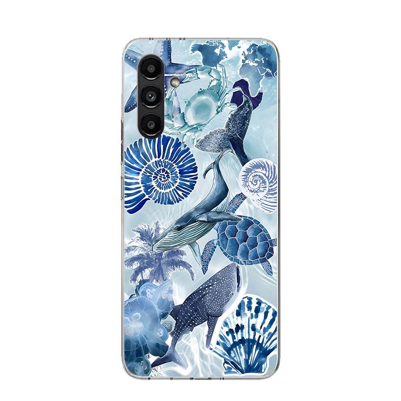 Ocean Starfish Sea Turtle Shark Phone Case For Samsung Galaxy A17 A16 A14 A15 A13 A57 A56 A54 A55 A53 A37 A36 A34 A35 A33 A26 A2