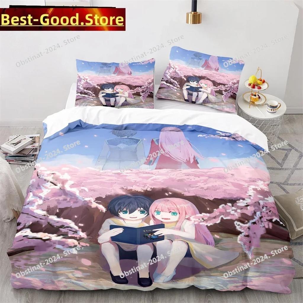 Darling In the Franxx Anime Bedding Set Printed single Comforter Quilt Bed Duvet Cover Pillow Case 3 Pieces Sets Kids Adult Size