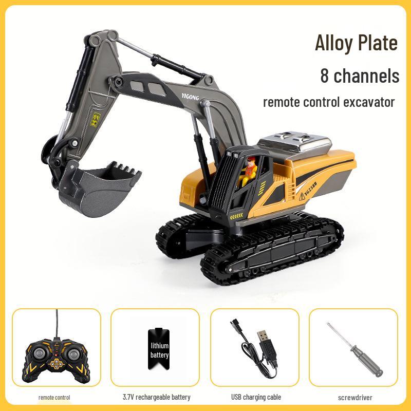 Kids' RC Excavator & Construction Vehicles: Dump Truck, Bulldozer, Loader