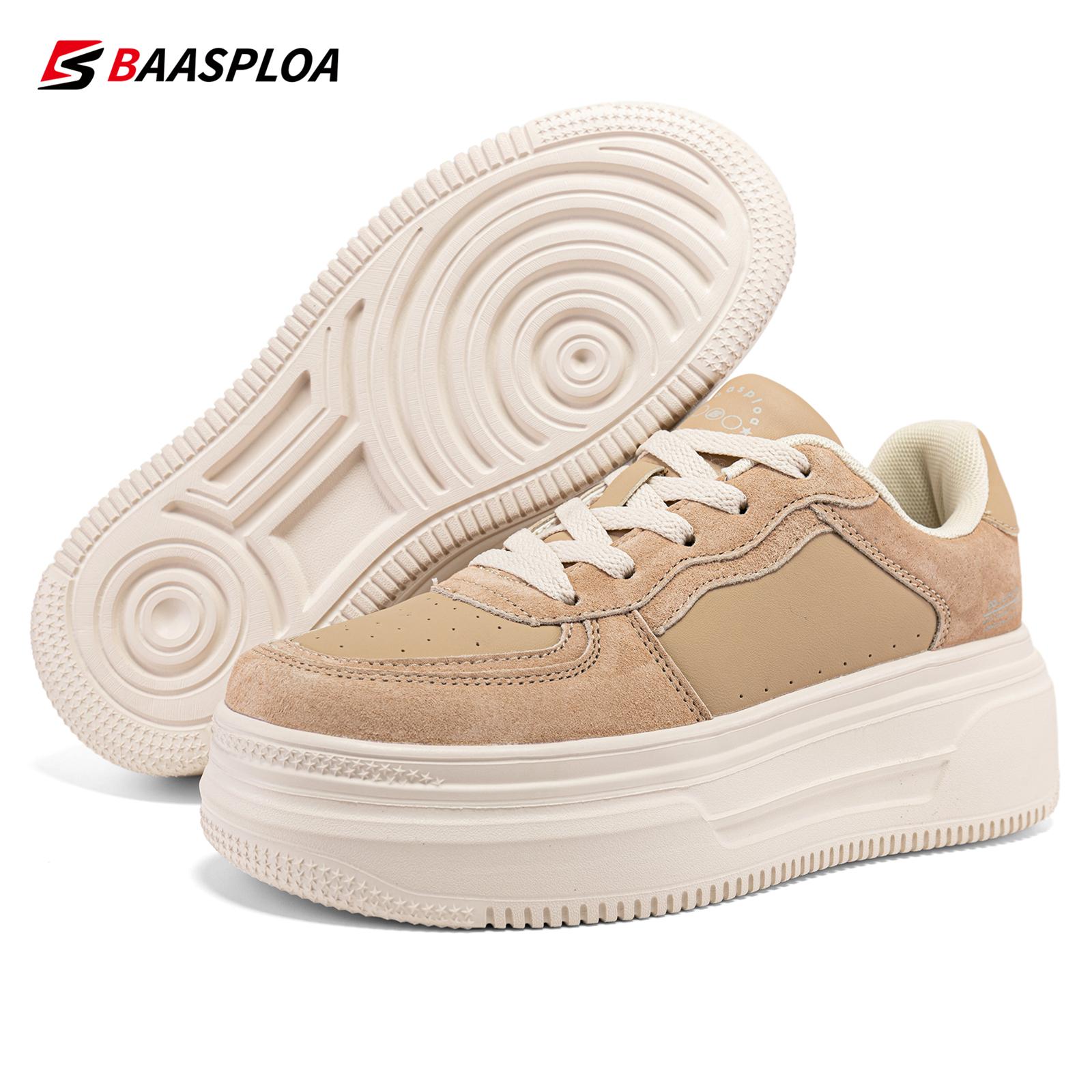 

Baasploa Женская обувь Повседневная женская обувь для поднятия настроения Уличная нескользящая дышащая износостойкая обувь для ходьбы Нескользящая уличная обувь на платформе 39 дубильная кора