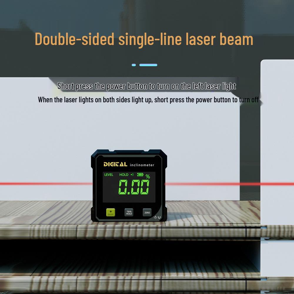 LED Digital Inclinometer Box with Backlit Display Angle Level Meter