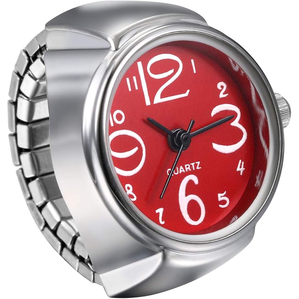 JewelryWe Stainless Steel Analog Quartz Watch Ring Waterproof Business Casual Fashion Accessory