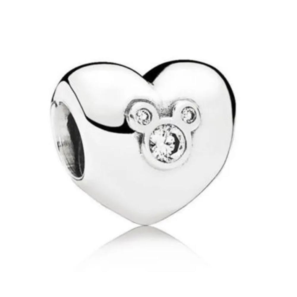 MINISO Disney 925 Silver Mickey Castle Charm Bead for DIY Bracelet Exquisite Birthday Jewelry Gift