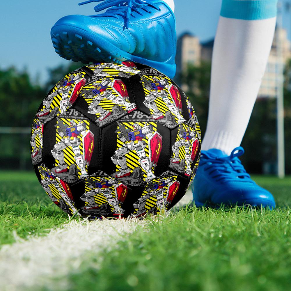 GUNDAM MOBILE SUIT Indoor Soccer Ball Size 5 Colorful All Ages Machine Stitched PVC Competition Ready Durable High-Bounce