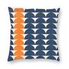Moon Phases Navy Blue Orange Square Pillowcase Polyester Linen Velvet Creative Zip Decorative Sofa Seater Cushion Cover x
