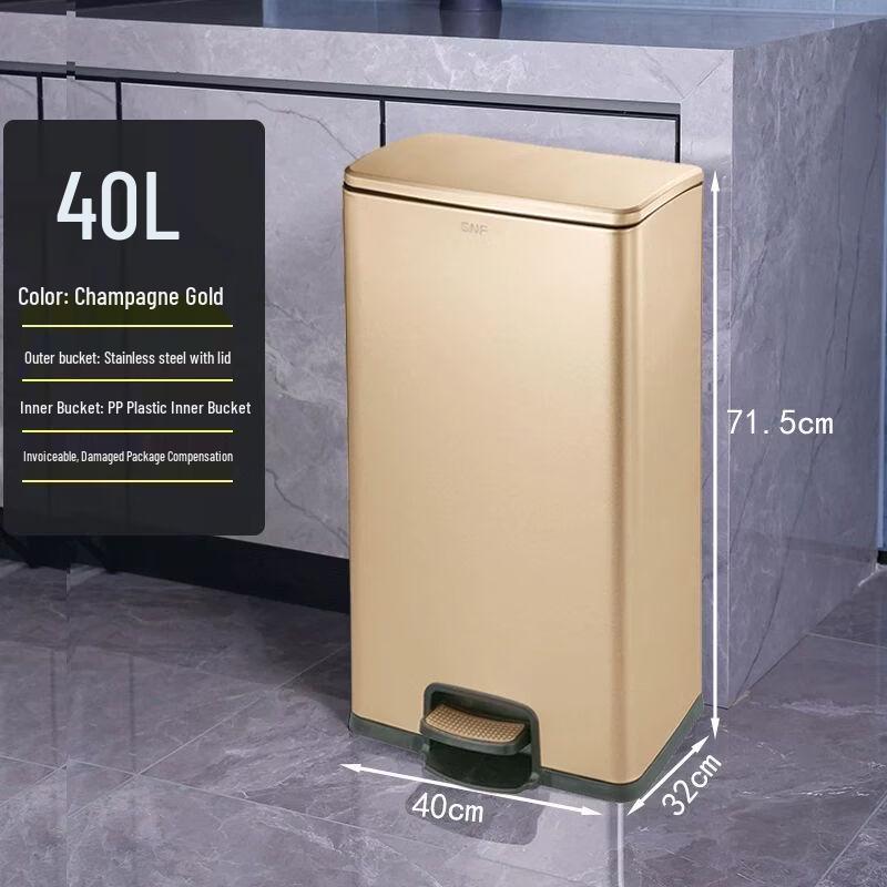 Yanziran Stainless Steel Pedal Trash Can