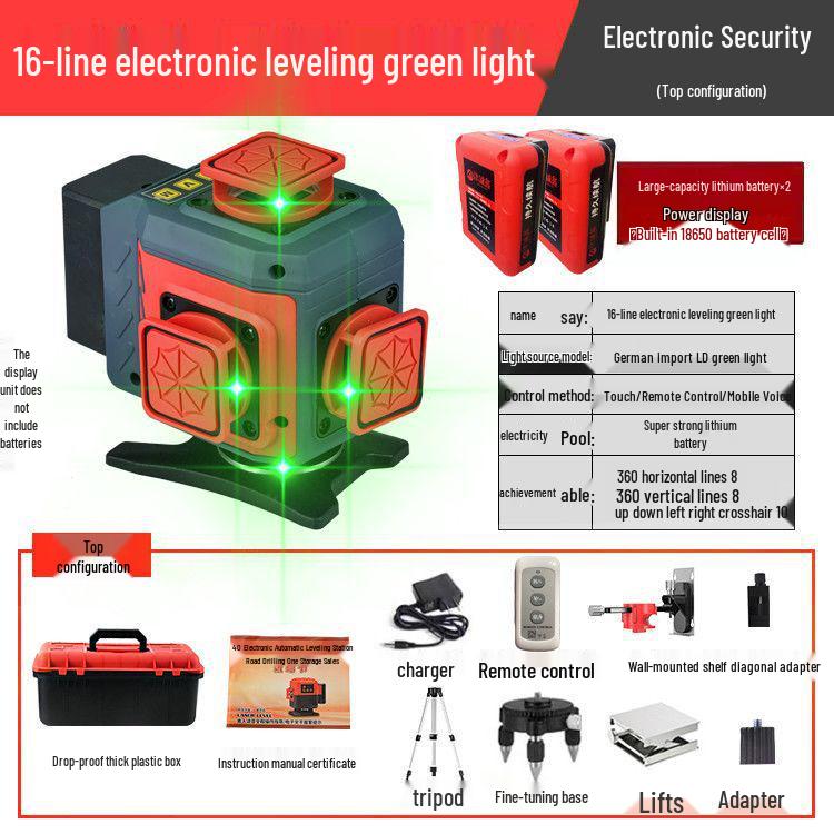 Anping Super Bright Infrared Green Laser Level: High Precision, Automatic Leveling with 8/12/16 Lines