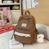 Schoolbag New Backpack Female Korean Version Ins Literary Small Fresh Wind Junior High School Student Backpack Large Capacity Casual Backpack