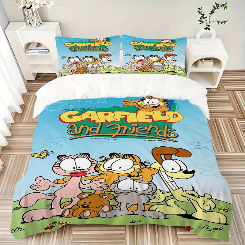 3pcs Garfield Bedding Set. Soft and Comfortable with No Core Included (1x Duvet Cover + 2x Pillow Covers) yy251031080