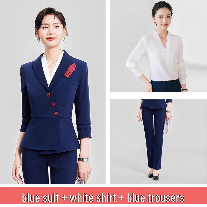 Women's High-End Suit Set for Beautician or Hotel Reception – Elegant Autumn/Spring Workwear