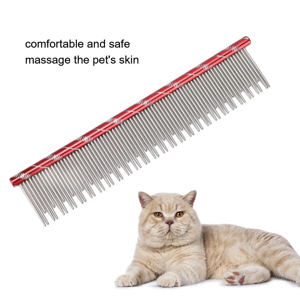 Dual Length Pins Cat Grooming Comb Anti-slip Handle Cat Deshedding Comb Ragdoll British Shorthair
