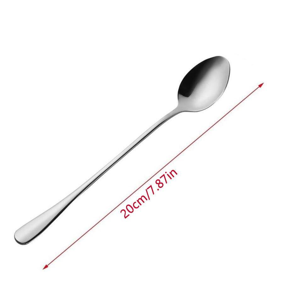 Stainless Steel Long Handle Mixing Spoon for Coffee, Dessert, Condiments, Iced Tea, and Smoothies