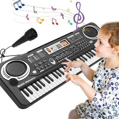 61 Keys Digital Electronic Piano Professional Portable Electronic Piano Keyboard with Microphone Musical Instrument For Kids Toy
