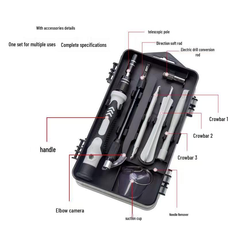 115-Piece Tool Set for Watch, Computer, and Mobile Phone Repair with Screwdrivers